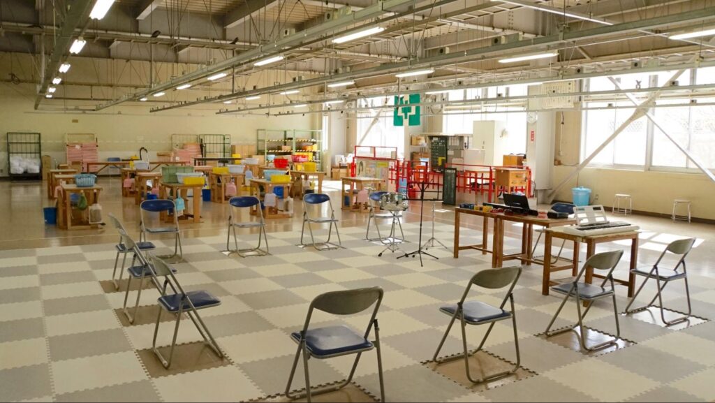 名古屋刑務所で開催された東海北陸・みよし矯正展の施設見学で見学した刑務所のシニアサポートセンター工場