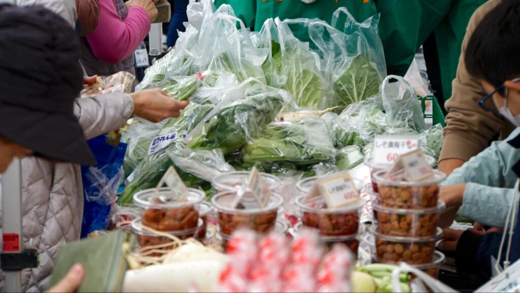 関西矯正展（2023年11月11日(土)、12日(日)開催）に出店していた野菜の販売コーナー