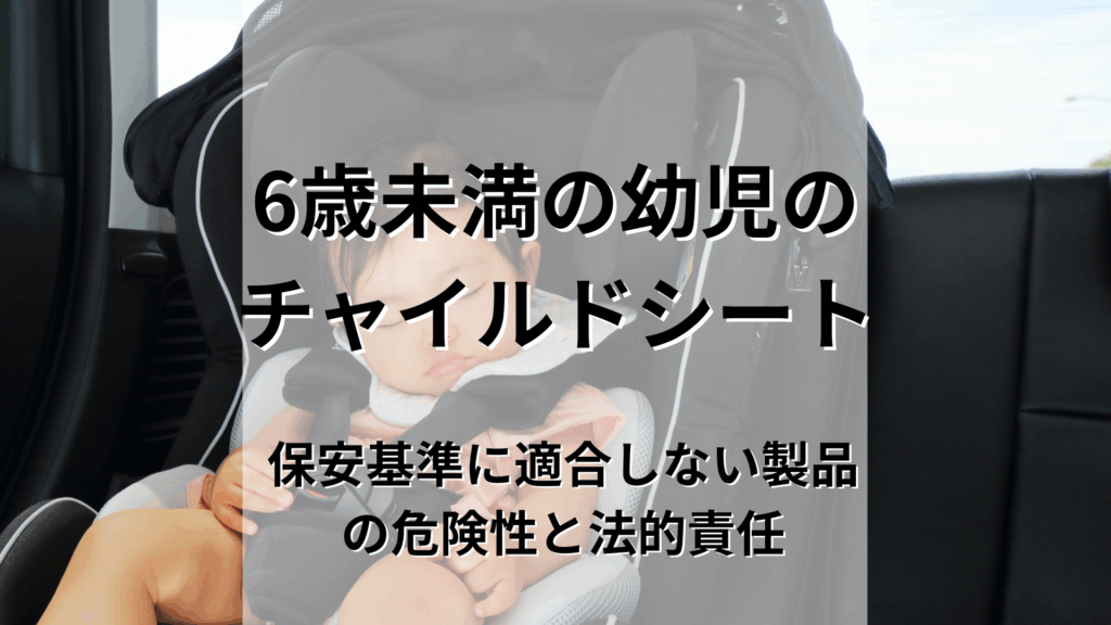 6歳未満の幼児に使用すべきチャイルドシートとは？保安基準に適合しない製品の危険性と法的責任