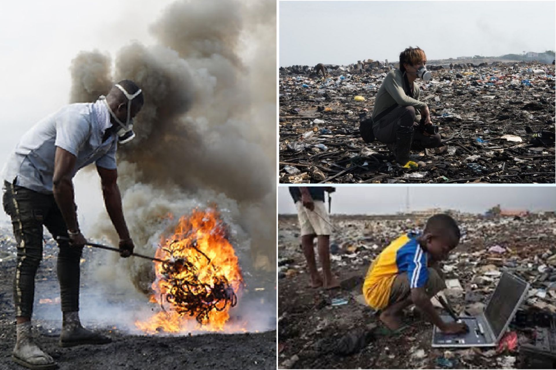 有毒な煙が立ちこめる　ガーナ・アグボグブロシー　　©MAGO CREATION