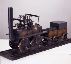 ロコモーション号模型　縮尺：1／8　　　　　　　　1825年　模型製作：1951(昭和26)年