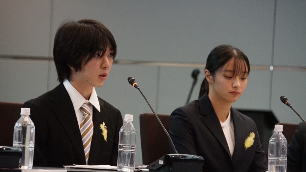 早稲田大学広域BBS会の長又寛英氏と港区BBS会の武藤桜愛氏