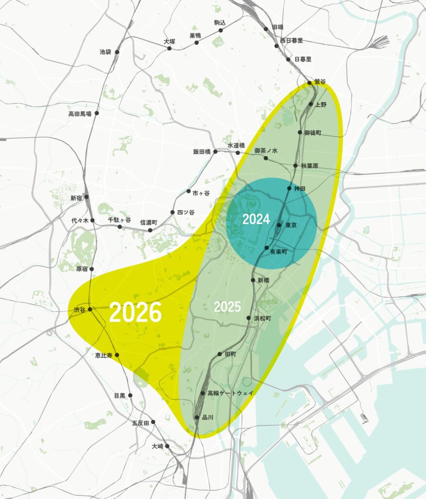 東京建築祭2024～2026のマップ