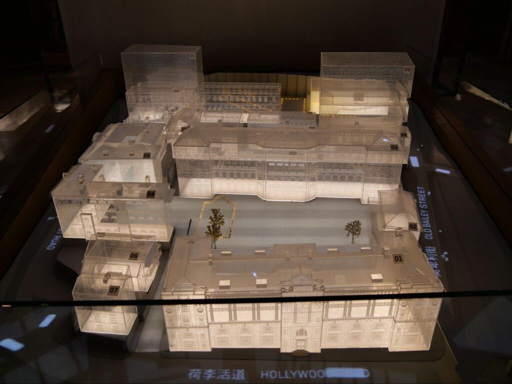 3Dモデルで再現された大館（Tai Kwun）の建物