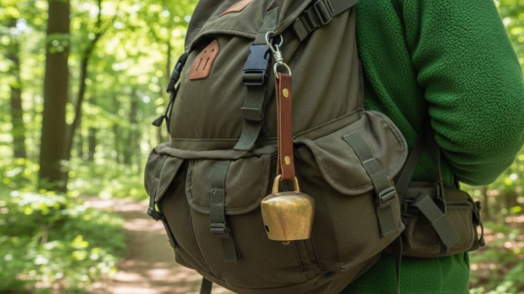 熊鈴をつけたリュックサック