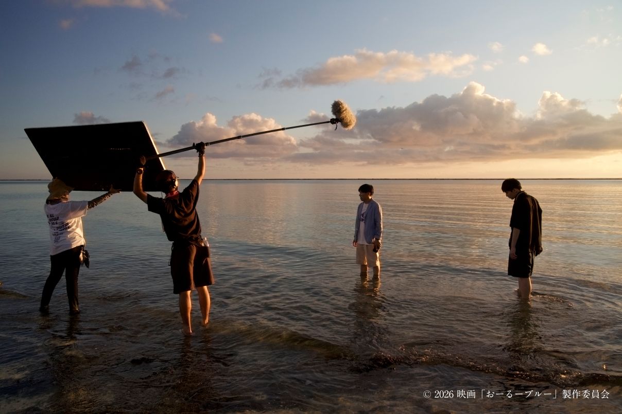 映画「おーるーブルー」の撮影風景