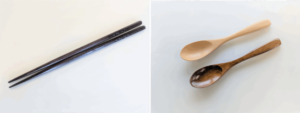 「国産天然木ひのき箸」と「国産天然木コーヒースプーン」