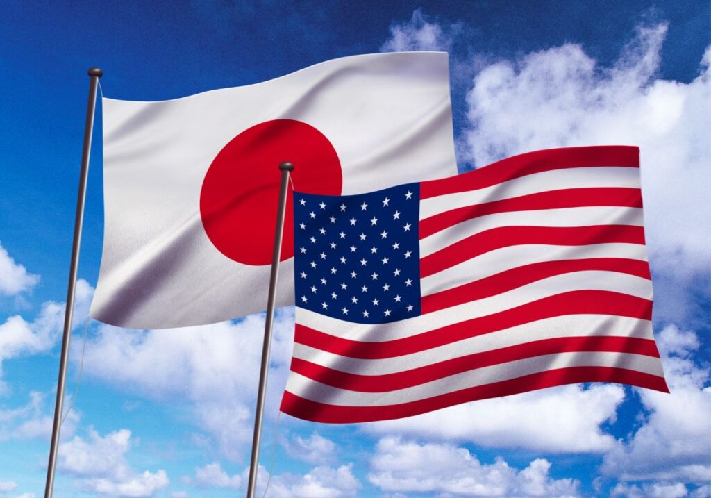 日本とアメリカの国旗